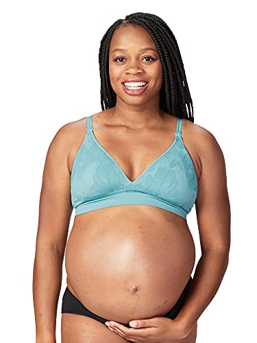 Cake Maternity Damen Freckles Recycled Wire Free Nursing Bra for Breastfeeding Plunge-BH, Blickdicht, Teal, XL von Cake Maternity