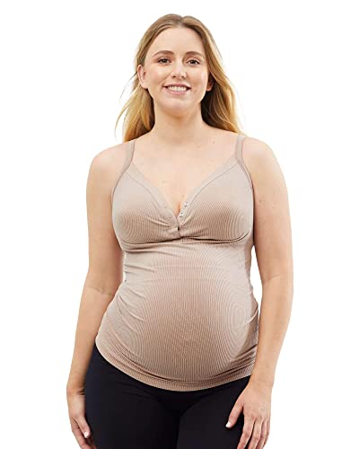 Cake Maternity Damen Marshmallow Petite Nursing Tank Cami Shirt, Mocha, X-Large von Cake Maternity