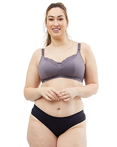 Cake Maternity Damen Taffy Wire Free Soft Cup Full Coverage Nursing Bra Plunge-BH, Grape, 70GG von Cake Maternity