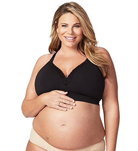 Cake Maternity Damen Tutti Frutti Women's Seamless Wire Free Bamboo Nursing Bra (for Us B-e Cups) Plunge-BH, Schwarz, Large von Cake Maternity