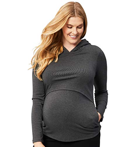 Cake Maternity Damen Womens Maternity and Nursing Winter Hoodie, Charcoal, Medium T-Shirt, Holzkohle von Cake Maternity