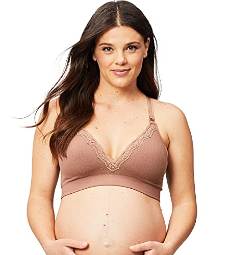 Cake Maternity Damen Tutti Frutti Women's Seamless Wire Free Bamboo Nursing Bra (for Us B-e Cups) Plunge-BH, Mokka, Medium von Cake Maternity