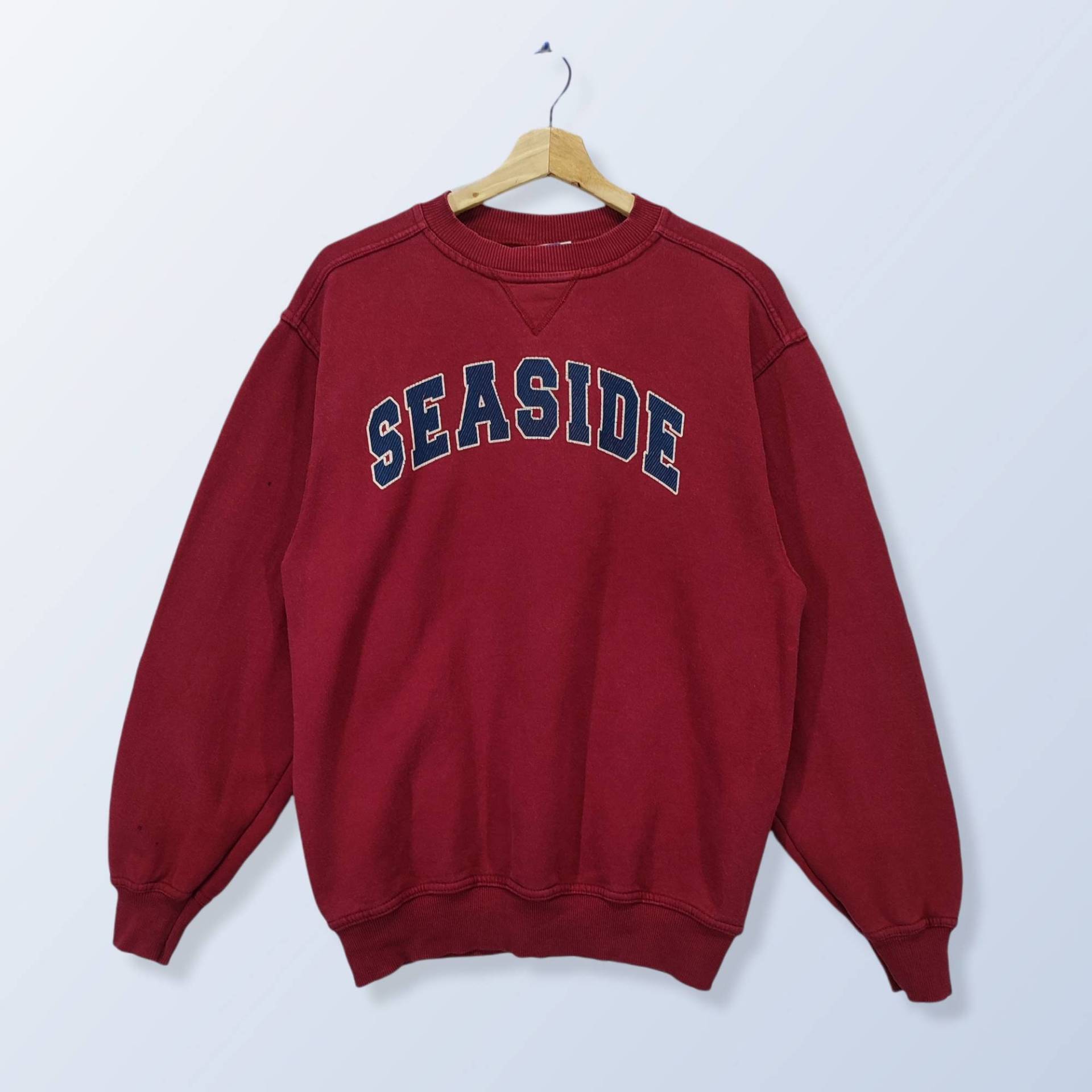 90Er Jahre Seaside Medium Sweatshirt, Vintage Zustand Pullover Rundhals, Kastanienbraun Größe M von Cakoivintage