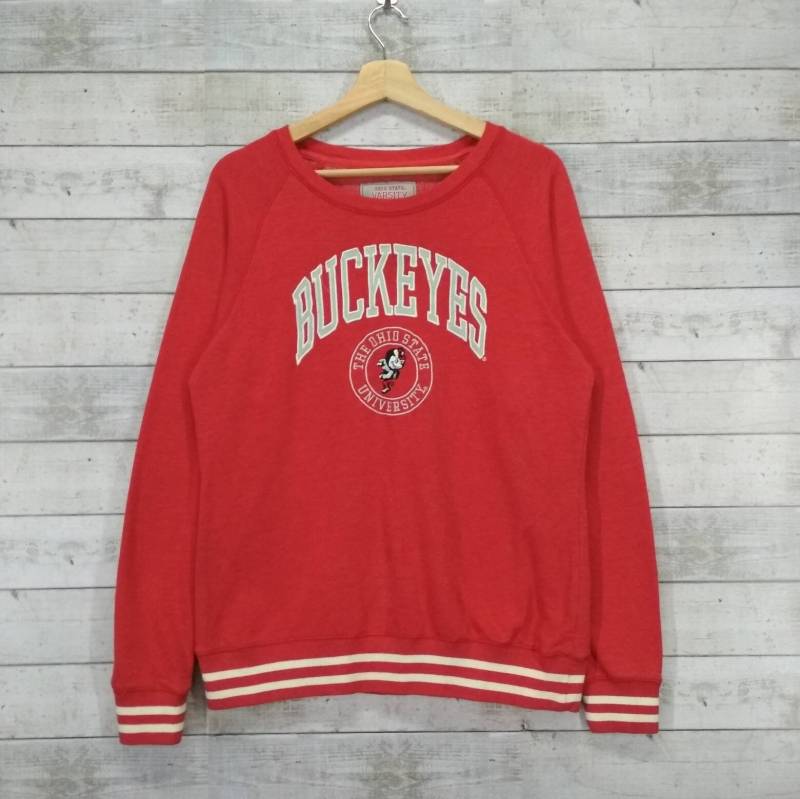 Die Ohio State Universität Rundhals-Sweatshirt Der Buckeyes Pullover Sportwear Rot Größe L von Cakoivintage