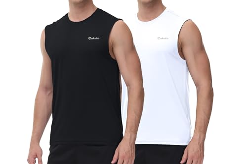 Cakulo Ärmelloses Tanktop für Herren, schnelltrocknend, Strand, Pool, Tech, Laufen, athletische Übung, Muskel-Tanktop, groß und groß, 2er-Pack: Schwarz/Weiß, Mittel Cakulo Ärmelloses Tanktop für Herren, schnelltrocknend, Strand, Pool, Tech, Laufen, athletische Übung, Muskel-Tanktop, groß und groß, 2er-Pack: Schwarz/Weiß, Mittel von Cakulo