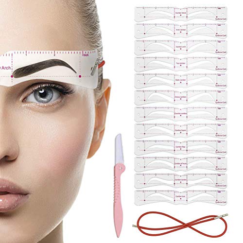 Calayu Augenbraue Schablone Set, Augenbrauen Shaper Kit wiederverwendbare Augenbrauen Führung Vorlage Eyebrow Shaping Aufkleber mit Strap von Calayu