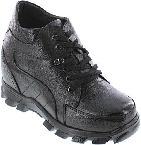 Calden - K107216-5,2 Zoll Taller - Größe 9 D US - Höhe zunehmende Aufzug Schuhe (Black Leather Lace up Extra-Aufstockung Boot) von Calden