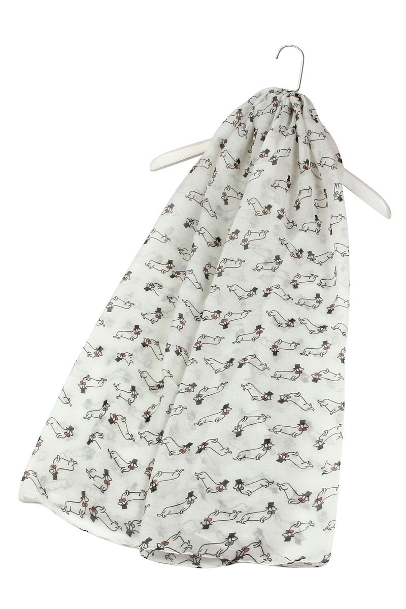 Dackel Print Schal Hund Mit Zylinder Dackel Print Schal Hund Mit Zylinder von Calderdalejewllery