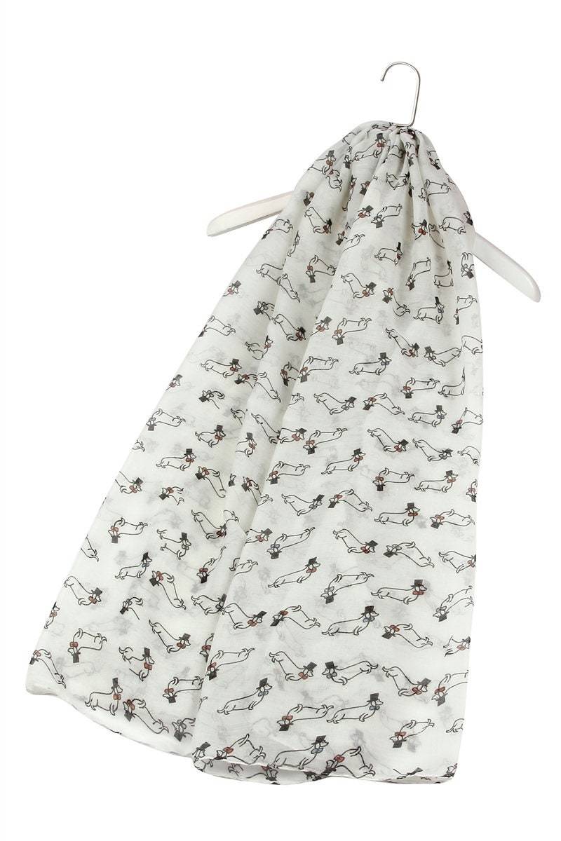 Dackel Print Schal Hund Mit Zylinder Dackel Print Schal Hund Mit Zylinder von Calderdalejewllery