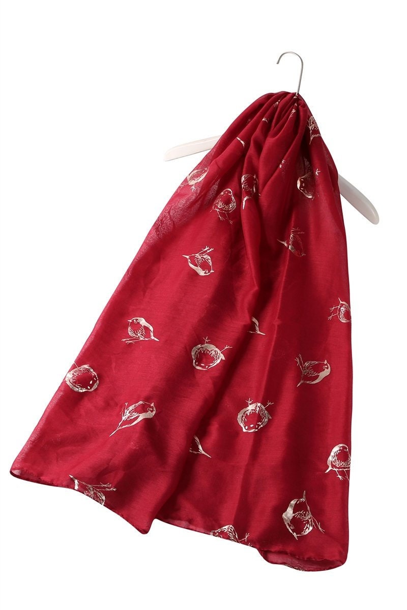 Festliche Weihnachten Rotkehlchen Vogel Metallic Shiny Foil Print Schal Wrap 4 Farben Neu Festliche Weihnachten Rotkehlchen Vogel Metallic Shiny Foil Print Schal Wrap 4 Farben Neu von Calderdalejewllery