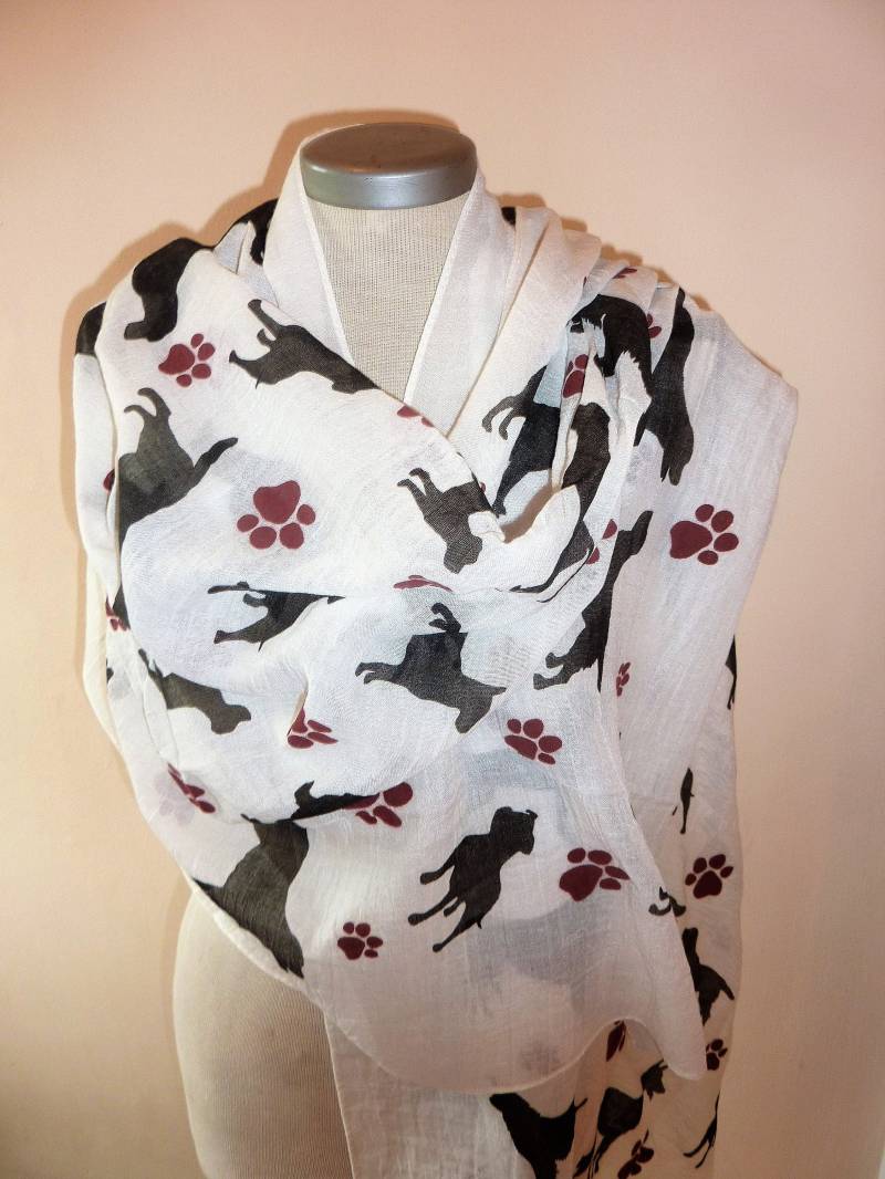 Hunde - Und Pfotenabdruckschal Kennzeichnet Bulldogge, Elsässer, Bullterrier, Labradorrassen Hunde - Und Pfotenabdruckschal Kennzeichnet Bulldogge, Elsässer, Bullterrier, Labradorrassen von Calderdalejewllery