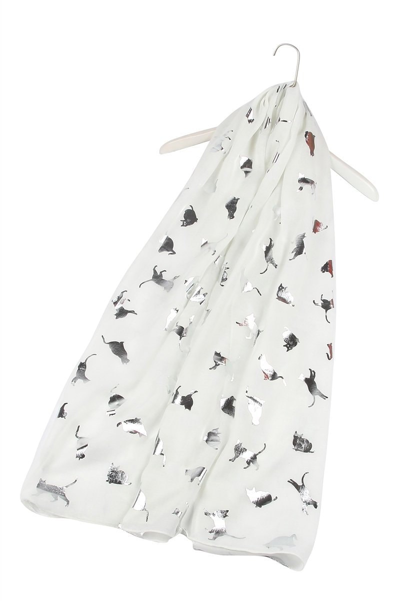 Silber Foi Print Katze Kätzchen Animal Ausgefranst Schal Geschenk Für Mutter Schwester 4 Farben Silber Foi Print Katze Kätzchen Animal Ausgefranst Schal Geschenk Für Mutter Schwester 4 Farben von Calderdalejewllery