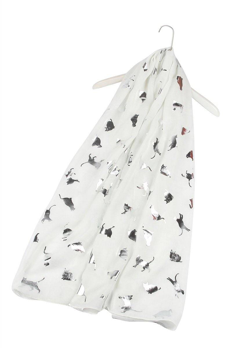 Silber Foi Print Katze Kätzchen Animal Ausgefranst Schal Geschenk Für Mutter Schwester 4 Farben Silber Foi Print Katze Kätzchen Animal Ausgefranst Schal Geschenk Für Mutter Schwester 4 Farben von Calderdalejewllery