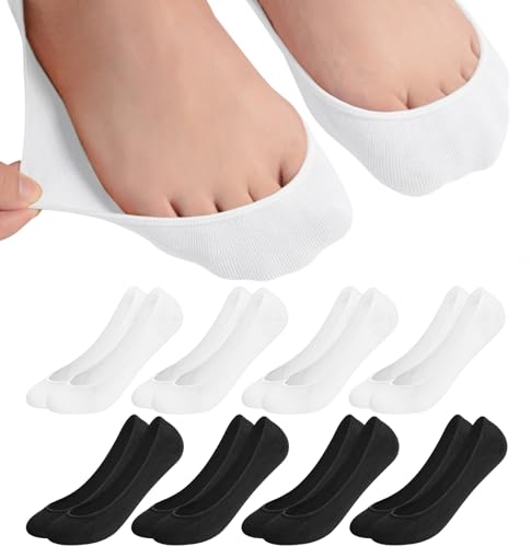Caldodo Füßlinge Damen 35-38 8Paar Füsslinge, Unsichtbare Ballerina Socken Nahtlose No Show Söckchen Damen mit Silikonpad für Loafer Sneaker, Schwarz Weiß Caldodo Füßlinge Damen 35-38 8Paar Füsslinge, Unsichtbare Ballerina Socken Nahtlose No Show Söckchen Damen mit Silikonpad für Loafer Sneaker, Schwarz Weiß von Caldodo