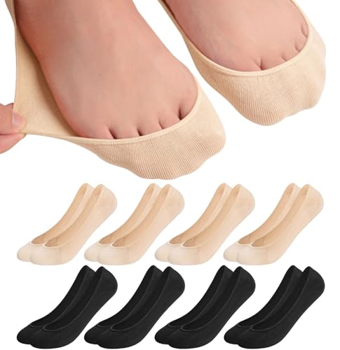 Caldodo Füßlinge Damen 39-42 8Paar Füsslinge, Unsichtbare Ballerina Socken Nahtlose No Show Söckchen Damen mit Silikonpad für Loafer Sneaker, Schwarz Hautfarbe Caldodo Füßlinge Damen 39-42 8Paar Füsslinge, Unsichtbare Ballerina Socken Nahtlose No Show Söckchen Damen mit Silikonpad für Loafer Sneaker, Schwarz Hautfarbe von Caldodo