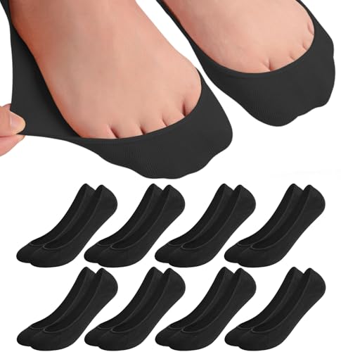 Caldodo Füßlinge Damen 39-42 8Paar Füsslinge, Unsichtbare Ballerina Socken Nahtlose No Show Söckchen Damen mit Silikonpad für Loafer Sneaker, Schwarz Caldodo Füßlinge Damen 39-42 8Paar Füsslinge, Unsichtbare Ballerina Socken Nahtlose No Show Söckchen Damen mit Silikonpad für Loafer Sneaker, Schwarz von Caldodo