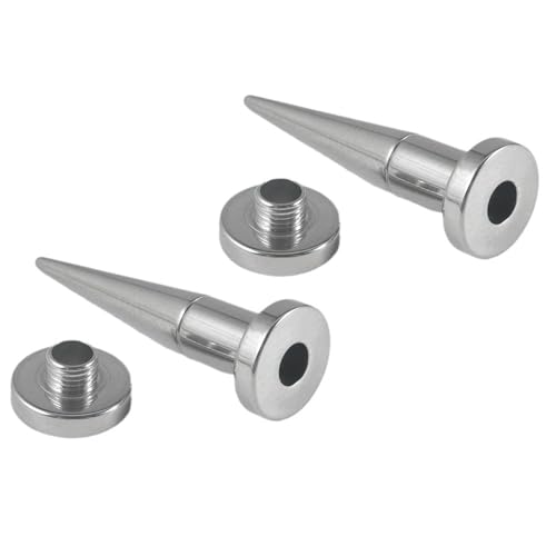 Calefee 10mm Ohr Flesh Tunnel, Flesh Plug Edelstahl Silber Taper und Tunnel 2 in 1 mit Schraubgewinde Ear Stretching Plugs Herren Piercing-Schmuck 2 Set von Calefee