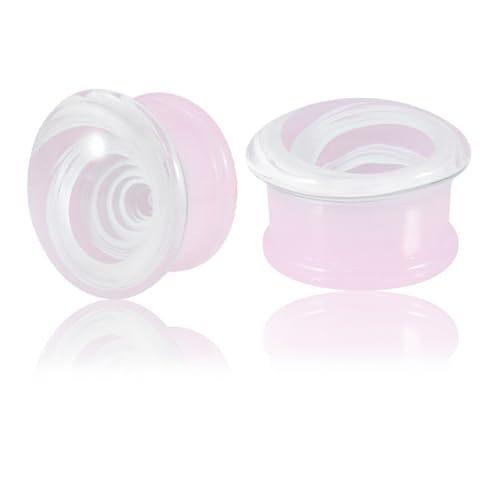 Calefee 10mm Ohr Plug, Piercing Plug aus Glas Rosa mit Kreismuster, Ohrdehner für Damen und Herren 2er Set Calefee 10mm Ohr Plug, Piercing Plug aus Glas Rosa mit Kreismuster, Ohrdehner für Damen und Herren 2er Set von Calefee