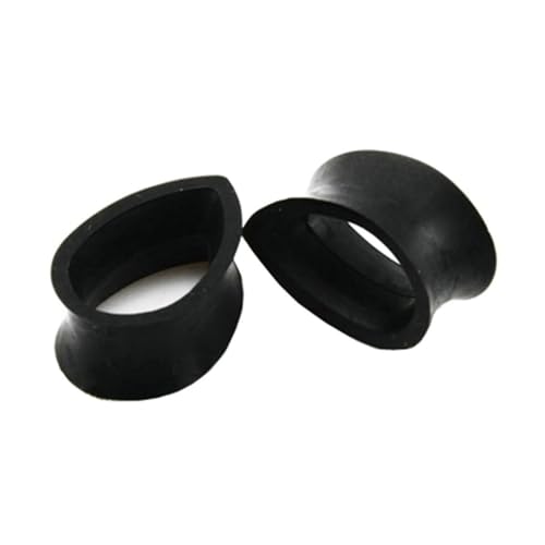 Calefee 16mm Ohr Tunnel, Silikon Ohr Flesh Plug Schwarze Tropfenform Ohrringe Piercing für Damen Herren Ohr Expander 2 Stücke von Calefee