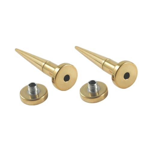 Calefee 7mm Ohr Flesh Tunnel, Flesh Plug Edelstahl Gold Taper und Tunnel 2 in 1 mit Schraubgewinde Ohrringe Piercing für Damen Herren Ohr Expander 2 Set von Calefee