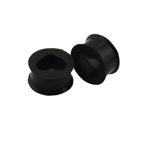 Calefee 8mm Flesh Tunnel, Silikon Plug Schwarzes Rund mit Herzform Ear Stretching Plugs Herren Ohrringe Piercing 2 Stücke von Calefee