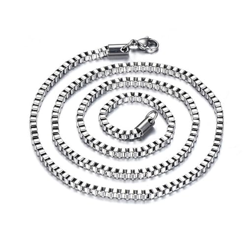 Calefee Edelstahl Kette Männer, Venezianerkette Damen 56cm Länge 3mm Breit Hip Hop Kette Herren Ohne Anhänger Calefee Edelstahl Kette Männer, Venezianerkette Damen 56cm Länge 3mm Breit Hip Hop Kette Herren Ohne Anhänger von Calefee