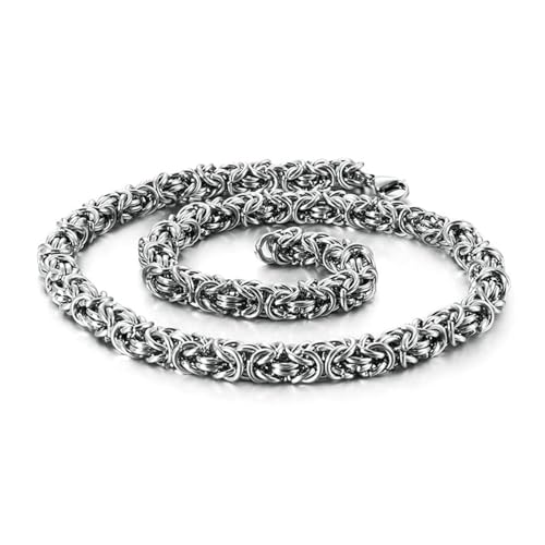 Calefee Edelstahlkette Herren, Königskette 45cm Herren 6mm Breit Kette Herren Hip Hop Ohne Anhänger Modeschmuck von Calefee