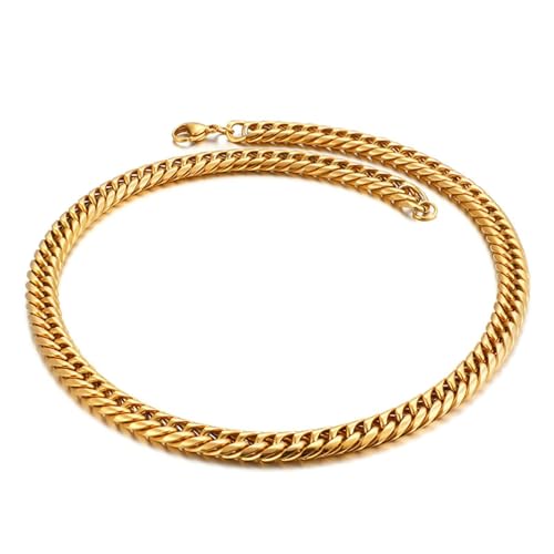 Calefee Edelstahlketten für Männer, Panzerkette 60cm Länge 9mm Breit Hip Hop Ketten Männer Ohne Anhänger von Calefee