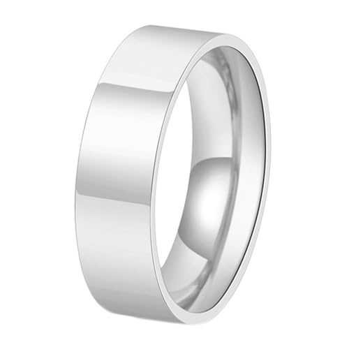 Calefee Ehering Damen Einzeln Schlicht, Trauringe Edelstahl für Herren Personalisiert Bandring Breit 6 mm Glatt, gr. 60 von Calefee