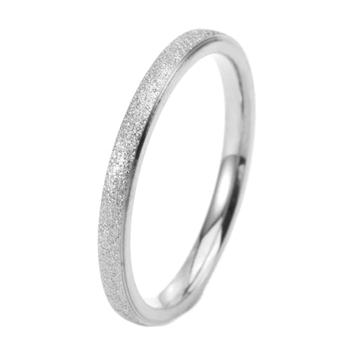 Calefee Eheringe Damen Einzeln Schlicht, Ring Personalisiert Damen Edelstahl Bandring Matt Breit 2 mm, gr. 54 von Calefee