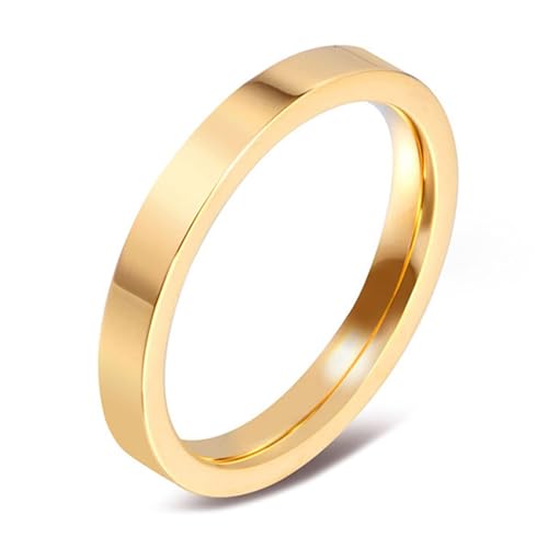 Calefee Eheringe Damen Einzeln Schlicht, Verlobungsring Herren Edelstahl Bandring Breit 3 mm Breit, Größe 60 von Calefee