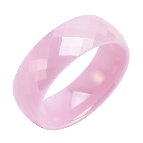 Calefee Eheringe Herren Einzeln Schlicht, Keramik Ringe Damen Personalisiert Bandring Facettiert 8 mm Breit, Größe 65 von Calefee