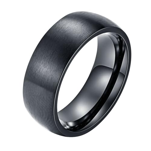 Calefee Eheringe Herren Einzeln Schlicht, Männer Ringe Edelstahl Personalisiert Bandring Matt Gebürstet Breit 8 mm, gr. 54 von Calefee