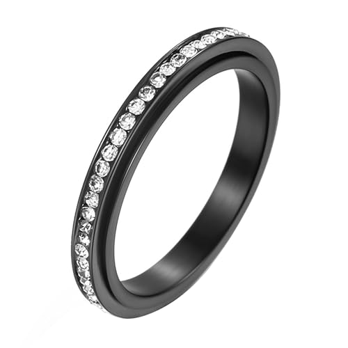 Calefee Fidget Ring Edelstahl Anti Stress, Kleine Ringe für Schmuck Ewigkeitsring 3 mm Breit Drehbar, gr. 52 von Calefee