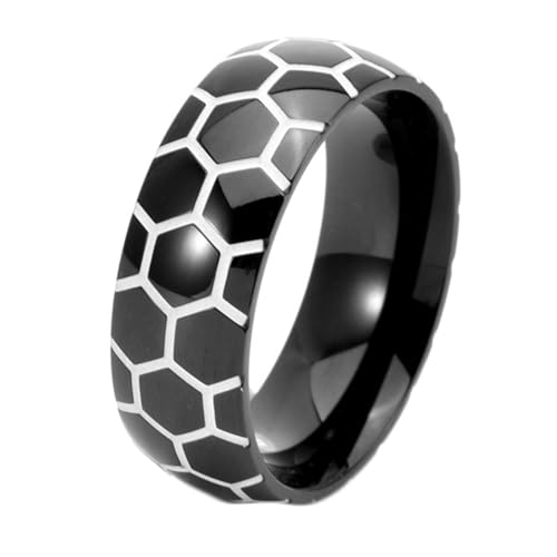 Calefee Herrenringe Schlicht Ehering, Edelstahl Ringe Herren Personalisiert Bandring Breit 8 mm Nachtleuchten, gr. 65 von Calefee