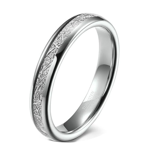Calefee Herrenringe Schlicht Ehering, Wolframringe für Trauung Modeschmuck Bandring Breit 4 mm mit Metall, Größe 62 von Calefee