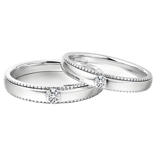 Calefee Hochzeitringset Paar, Eheringe Gold 585Er mit Moissanit, Verlobungsring für Mann und Frau Größe 47 bis 70 von Calefee