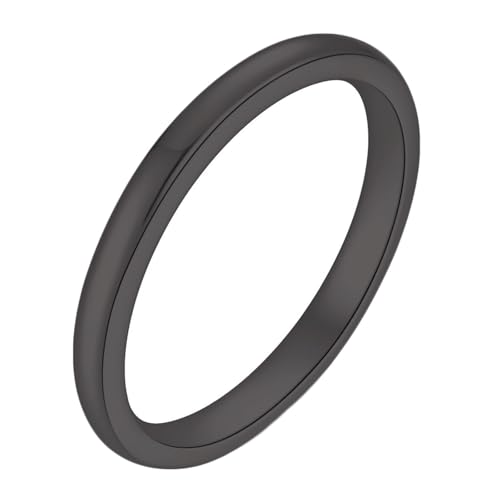 Calefee Kleine Ringe für Schmuck, Damenringe Modeschm Verlobungsring Schlicht Bandring Breit 2 mm, Größe 57 von Calefee