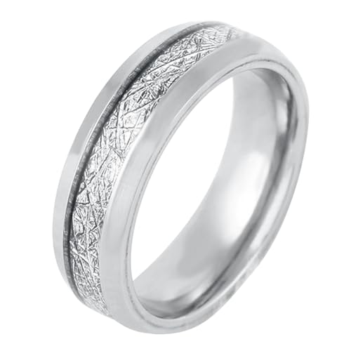 Calefee Männer Ringe Schlicht Ehering, Ring Wolframcarbid Damen Bandring Breit 6 mm mit Silber Metall, gr. 54 von Calefee