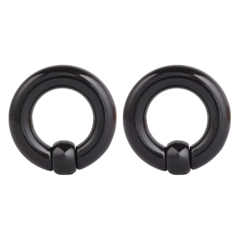 Calefee Ohr Plug 10mm, Acryl Ohr Flesh Tunnel Schwarzer Ring mit Kugel Tunnel Stretching Damen Ohr Expander 2 Stücke Calefee Ohr Plug 10mm, Acryl Ohr Flesh Tunnel Schwarzer Ring mit Kugel Tunnel Stretching Damen Ohr Expander 2 Stücke von Calefee