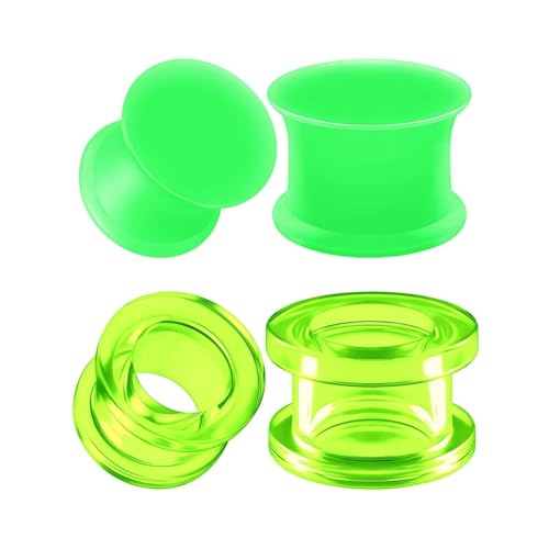 Calefee Ohr Tunnel 10mm, Flesh Plug Acryl Silikon Double Flared Plug und Tunnel Grün Ohrringe Piercing für Damen Herren Ohr Expander 4 Stücke Calefee Ohr Tunnel 10mm, Flesh Plug Acryl Silikon Double Flared Plug und Tunnel Grün Ohrringe Piercing für Damen Herren Ohr Expander 4 Stücke von Calefee