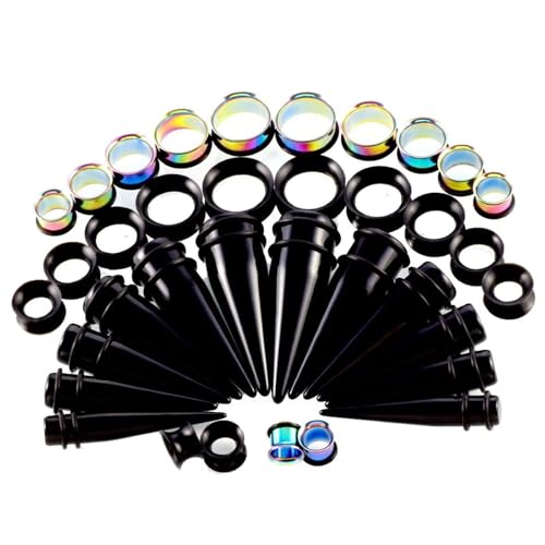 Calefee Ohr Tunnel 10mm-20mm, Acryl Flesh Plug Taper And Tunnels Set Ohr Piercing für Herren Ohr Expander 36 Stücke von Calefee