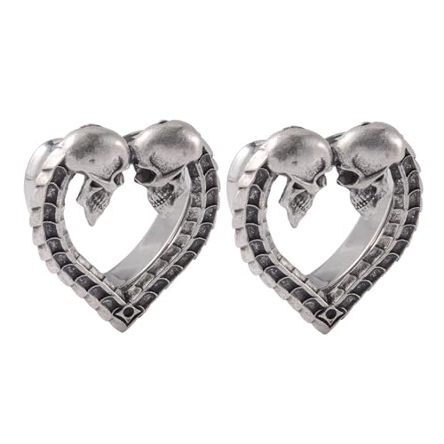 Calefee Ohr Tunnel 25mm, Piercing Tunnel Edelstahl Herzförmig mit Gotischem Totenkopf, Ohrdehner für Damen und Herren 2er Set Calefee Ohr Tunnel 25mm, Piercing Tunnel Edelstahl Herzförmig mit Gotischem Totenkopf, Ohrdehner für Damen und Herren 2er Set von Calefee