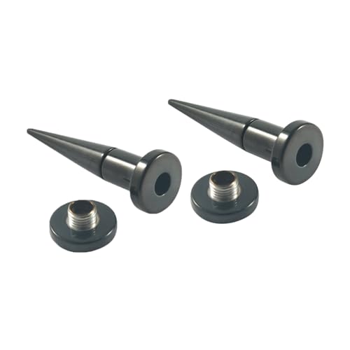 Calefee Ohr Tunnel 6mm, Ohr Plug Edelstahl Schwarzer Taper und Tunnel 2-In-1 mit Schraubgewinde Ear Stretching Plugs Herren Ohr Expander 2 Set von Calefee