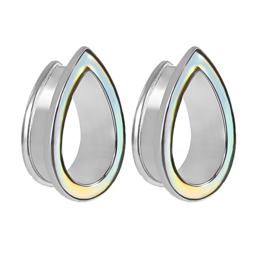 Calefee Ohr Tunnel 6mm, Piercing Tunnel aus Edelstahl Tropfenform, Ohrdehner für Damen und Herren 2er Set Calefee Ohr Tunnel 6mm, Piercing Tunnel aus Edelstahl Tropfenform, Ohrdehner für Damen und Herren 2er Set von Calefee