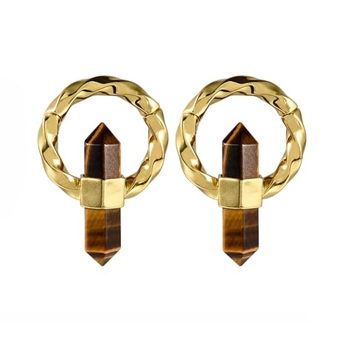Calefee Plug 6.3mm Anhänger, Ohr Tunnel Kupfer mit Stein, Piercing Schmuck Ohrdehner für Herren Ohrringe 2er Set Calefee Plug 6.3mm Anhänger, Ohr Tunnel Kupfer mit Stein, Piercing Schmuck Ohrdehner für Herren Ohrringe 2er Set von Calefee