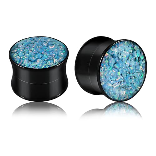 Calefee Plugs 14mm, Ohr Plug Edelstahl mit Opal, Piercing Schmuck Ohr Expander für Herren Ohrringe 2er Set Calefee Plugs 14mm, Ohr Plug Edelstahl mit Opal, Piercing Schmuck Ohr Expander für Herren Ohrringe 2er Set von Calefee