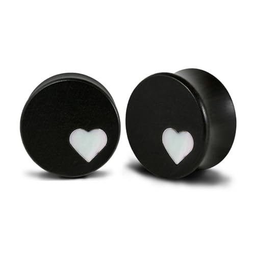 Calefee Plugs 22mm, Ohr Plug Holz mit herzförmiger Muschel, Piercing Schmuck Ohr Expander für Herren 2er Set Calefee Plugs 22mm, Ohr Plug Holz mit herzförmiger Muschel, Piercing Schmuck Ohr Expander für Herren 2er Set von Calefee