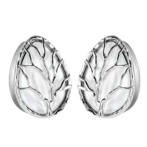 Calefee Plugs 22mm, Ohr Plug aus Edelstahl Blattform mit Muschel, Piercing Schmuck Ohrdehner für Herren 2er Set Calefee Plugs 22mm, Ohr Plug aus Edelstahl Blattform mit Muschel, Piercing Schmuck Ohrdehner für Herren 2er Set von Calefee