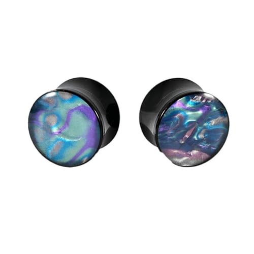 Calefee Plugs 8mm, Ohr Plug aus Edelstahl mit lila Muschel, Piercing Schmuck Ohrdehner für Herren 2er Set Calefee Plugs 8mm, Ohr Plug aus Edelstahl mit lila Muschel, Piercing Schmuck Ohrdehner für Herren 2er Set von Calefee